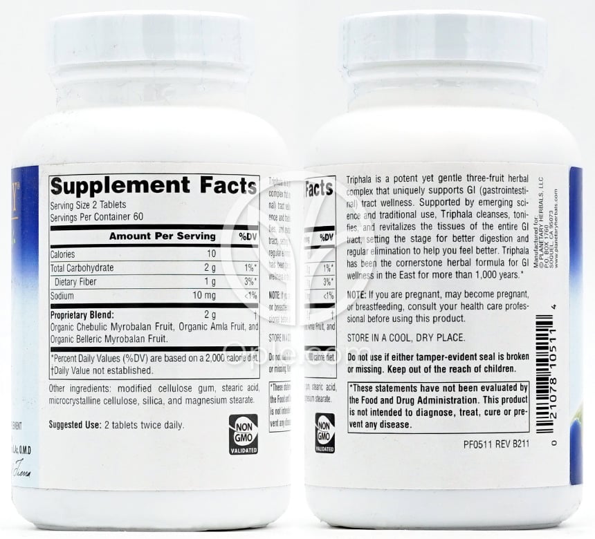 플래니터리허벌_트리팔라 골드 1000mg, 120타블렛 — 후면