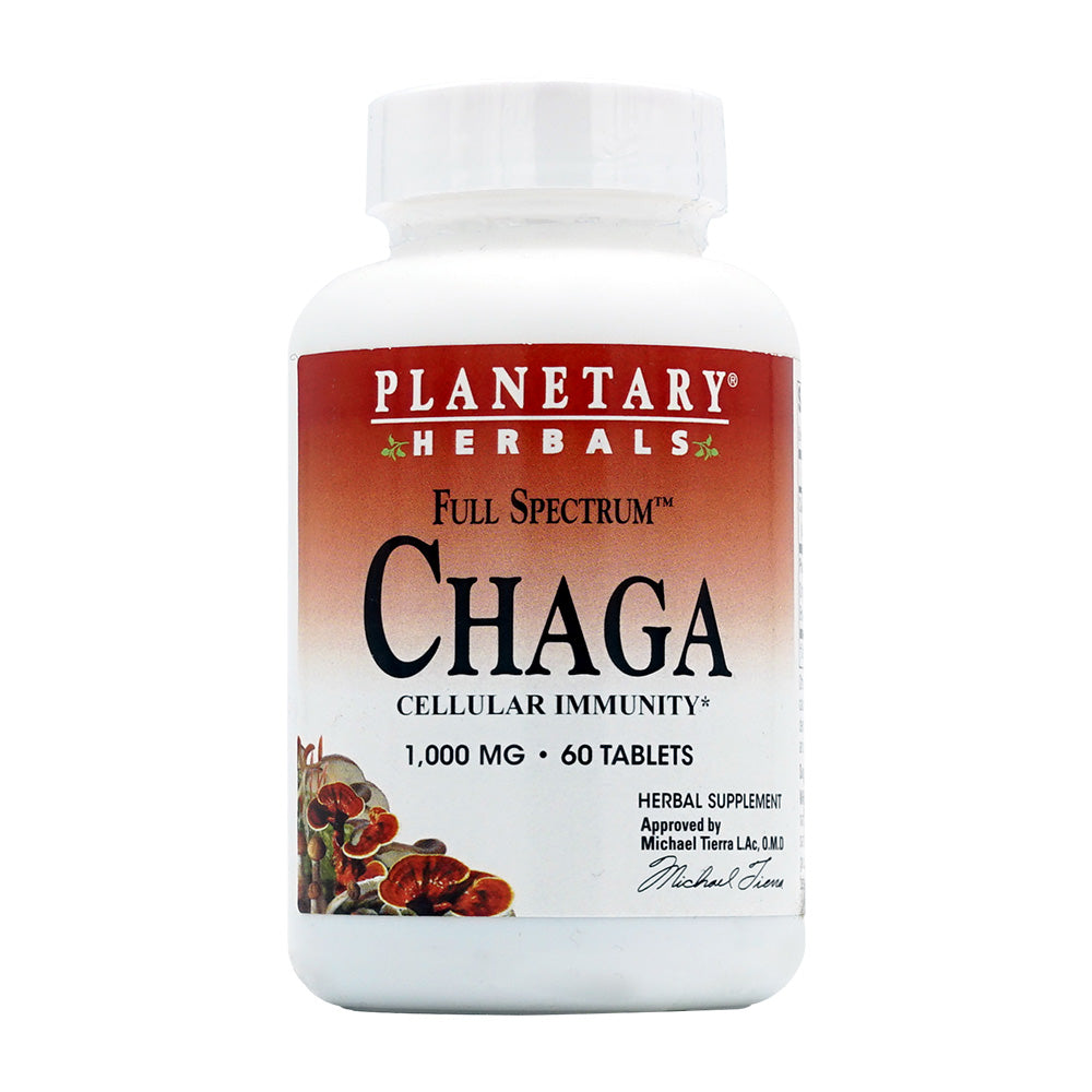 プラネタリーハーバル フルスペクトラムチャーガ 1000mg、60タブレット
