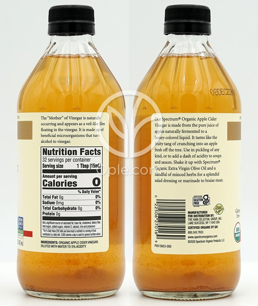 스펙트럼_오가닉 애플 사이다 비니거 언필터드, 473ml — 후면