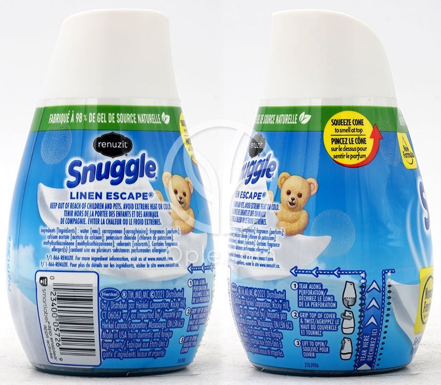 Snuggle Gel Air Freshener Cone Linen Escape,  7 oz — 후면