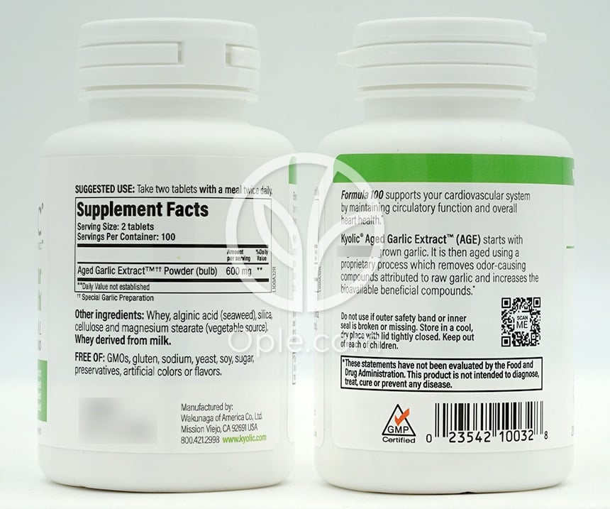 キョーリック 熟成ニンニク抽出液 循環器系健康 オリジナルフォーミュラ 100粒、200粒 — 후면