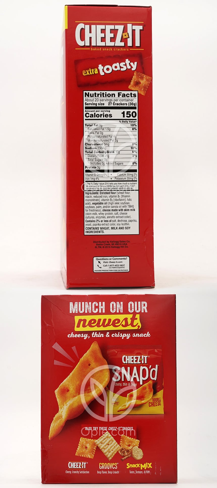 Cheez-it ベイクドスナッククラッカー エクストラトースティー 21 OZ — 후면