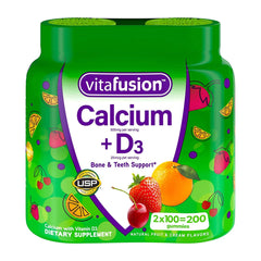 Vitafusion カルシウム+D3グミ ビタミン 成人用 (100グミ x 2パック)、1セット