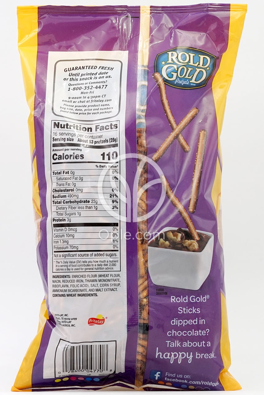 Rold Gold Pretzel Sticks Original, 453g — 후면