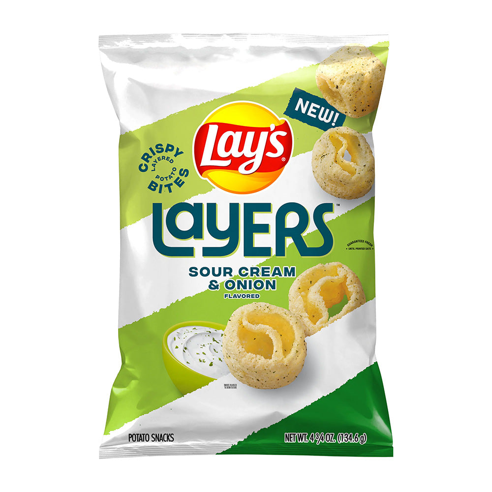 Lays Layers ポテトスナック サワークリーム＆オニオン、4.75オンス