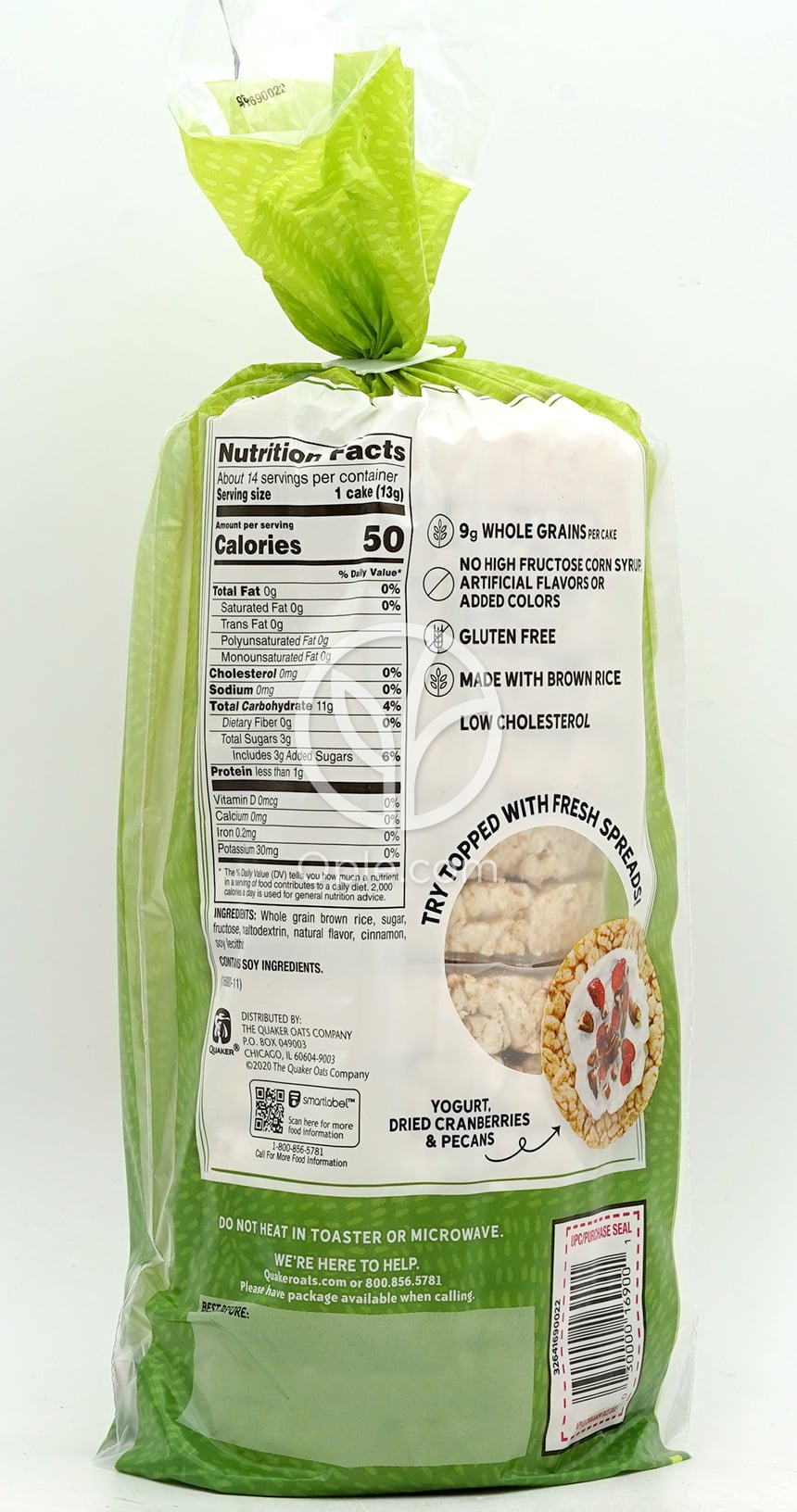Rice Cakes Apple Cinnamon,  6.53 oz — 후면