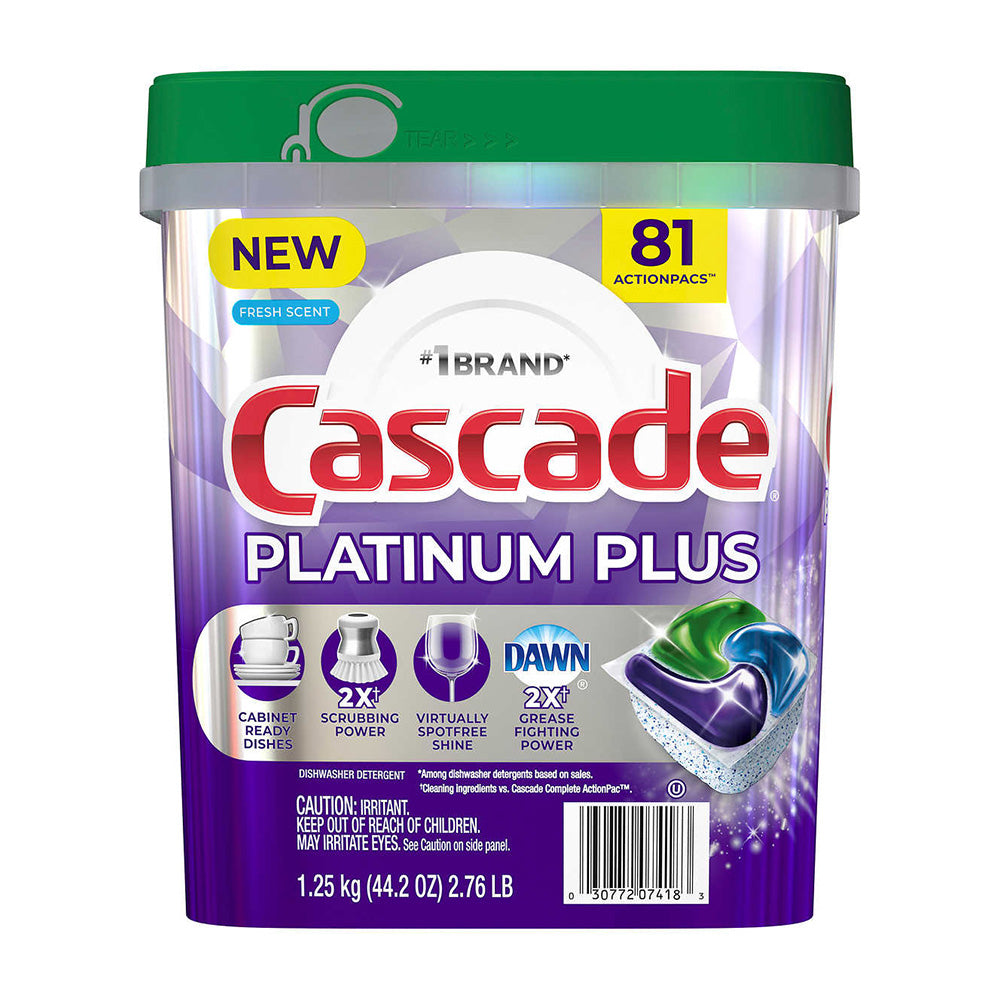 Cascade Platinum Plus 食器洗い機用洗剤アクションパック フレッシュセント 81個入り