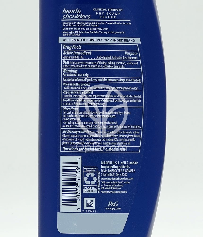 헤드앤숄더_클리니컬 스트렝스 비듬&지루성 피부염 샴푸 400ml — 후면