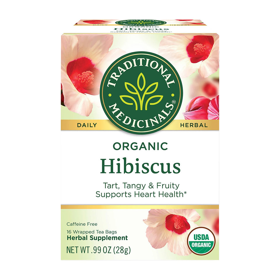 Traditional Medicinals ハイビスカスハーブティー カフェインフリー、16ティーバッグ