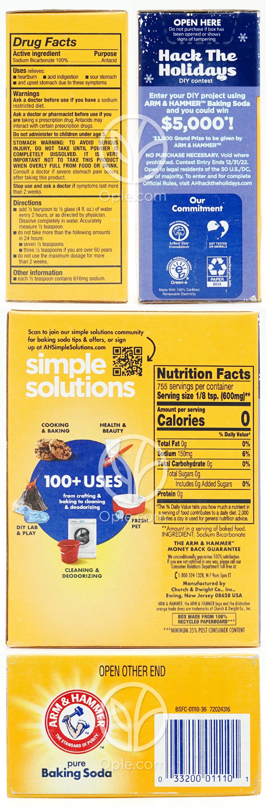 Pure Baking Soda, 1ポンド — 후면