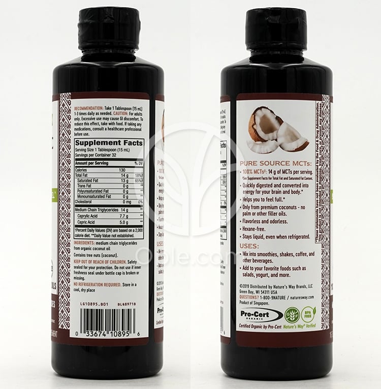 ネイチャーズウェイ_オーガニックMCTオイル、480ml — 후면