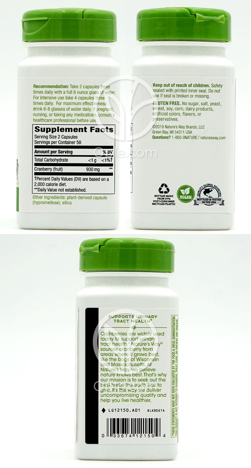 네이쳐스웨이_크랜베리 후르츠 930mg, 100 베지캡슐 — 후면