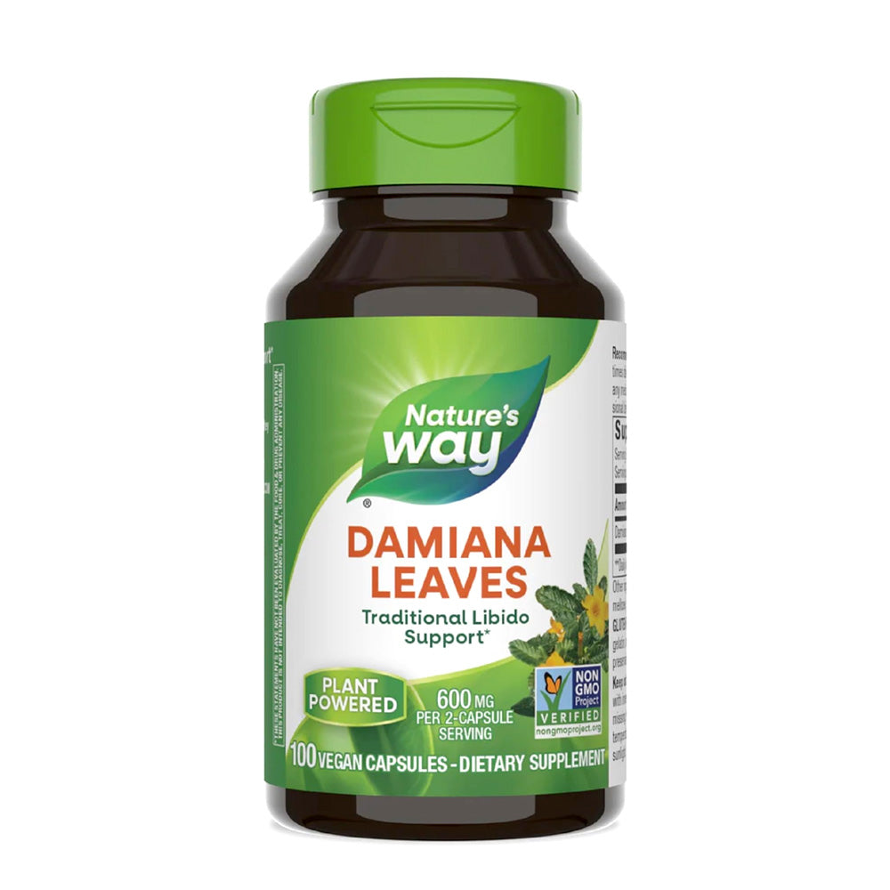 ネイチャーズウェイ_ダミアナ葉 600mg、100ベジカプセル