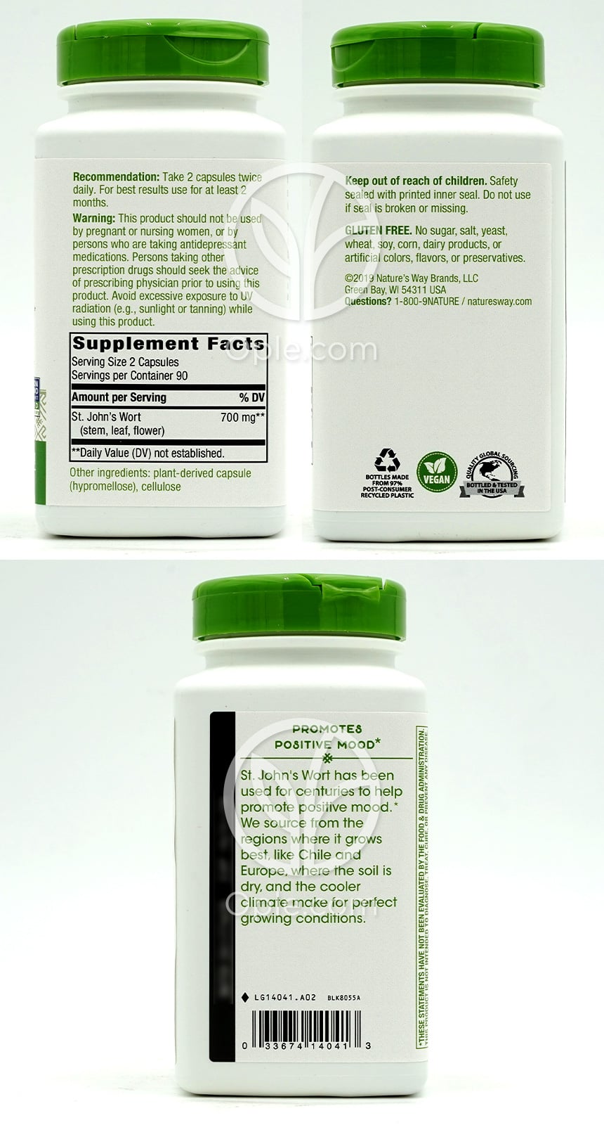 ネイチャーズウェイ_セントジョーンズワートハーブ 700mg、180ベジカプセル — 후면
