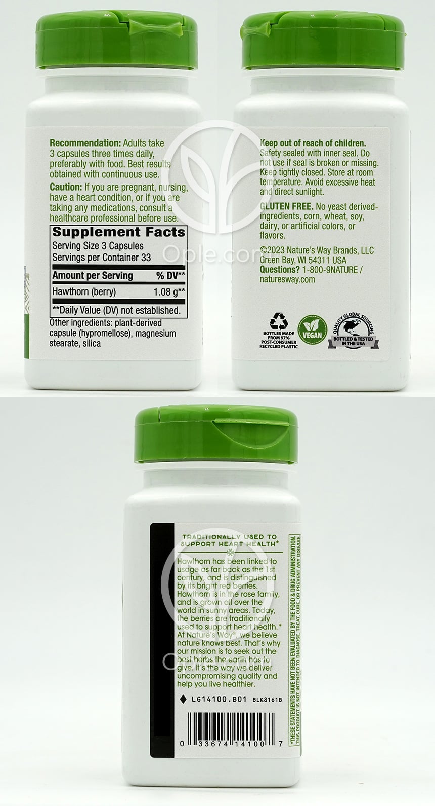 네이쳐스웨이_호손 베리 1,080mg, 100 비건캡슐 — 후면