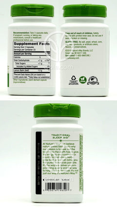 ネイチャーズウェイ_メリッサ レモンバーム リーフ 1500mg、100ベジカプセル