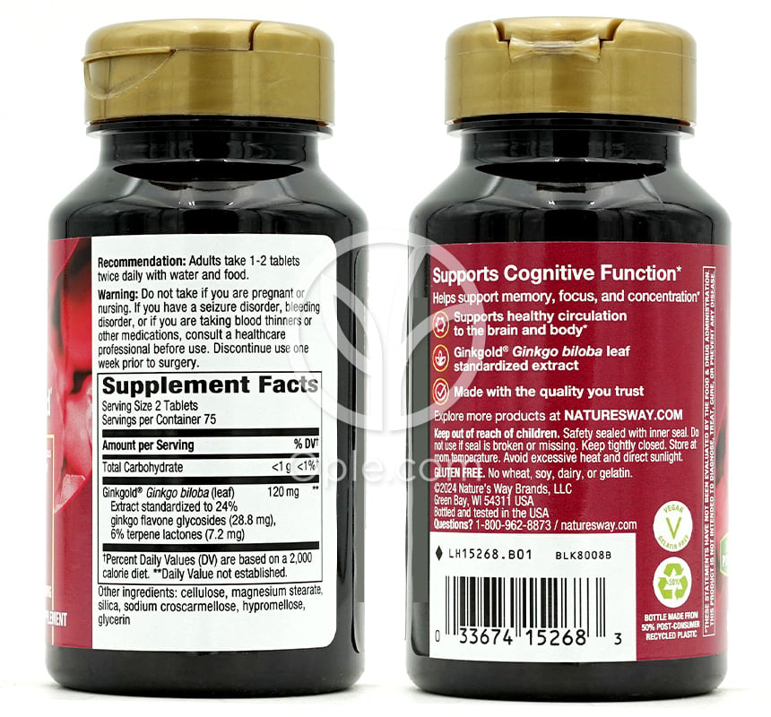 ネイチャーズウェイ_ジンクゴールド 120mg、150タブレット — 후면