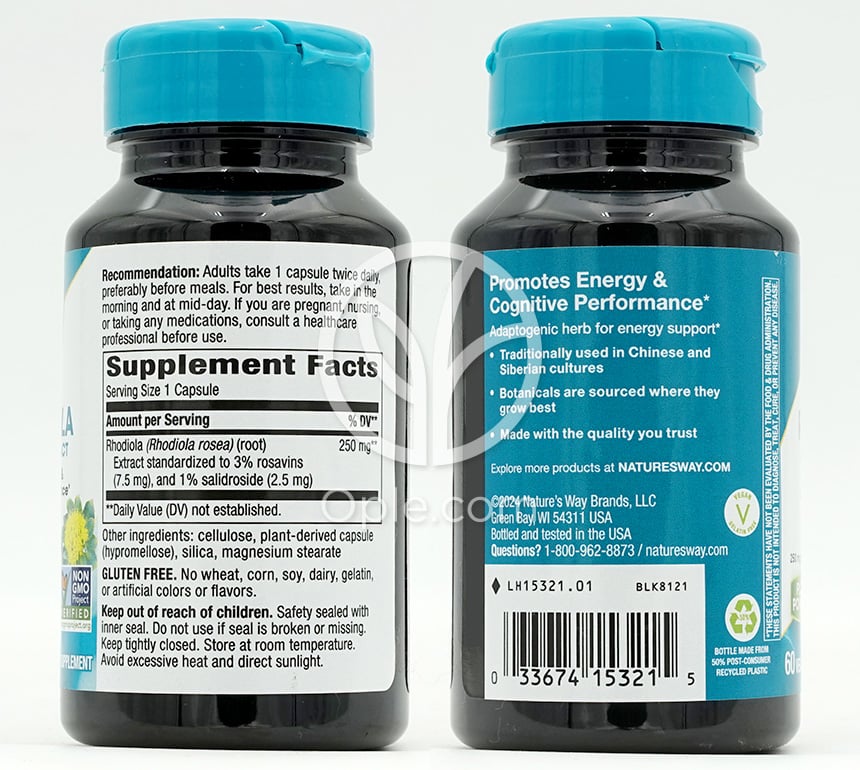 ネイチャーズウェイ_プレミアムロディオラエキス 250mg、60ベジカプセル — 후면