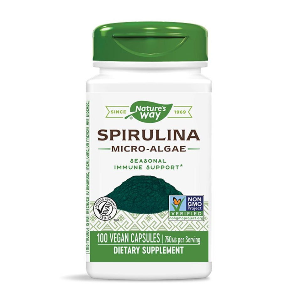 ネイチャーズウェイ_スピルリナミクロアルジェ藻類 760mg、100ベジカプセル