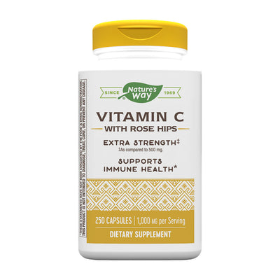 ネイチャーズウェイ_ビタミンC 1000mg ローズヒップ配合 エクストラストレングス、250カプセル