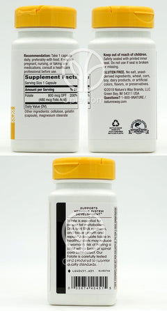 ネイチャーズウェイ_葉酸 800mcg DFE、100カプセル