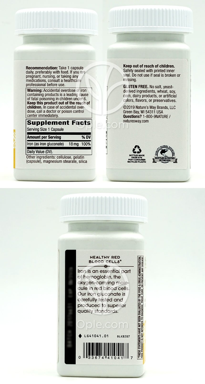 ネイチャーズウェイ_鉄 18mg、100カプセル — 후면