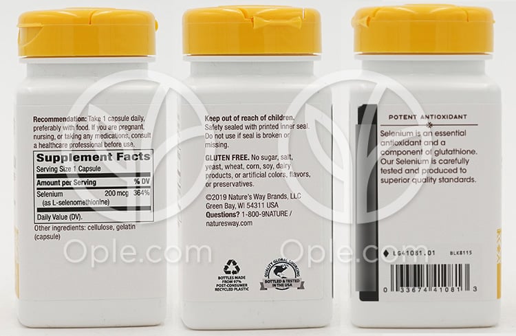ネイチャーズウェイ_セレン 200mcg、100カプセル — 후면
