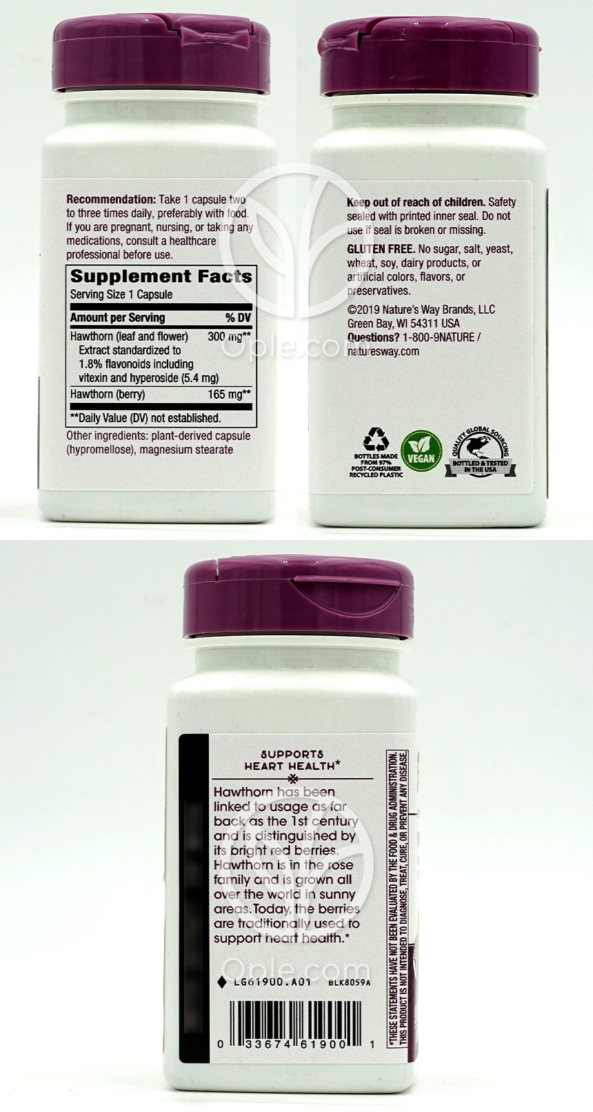 ネイチャーズウェイ_プレミアムエキス ホーソン 300mg、90ベジカプセル — 후면