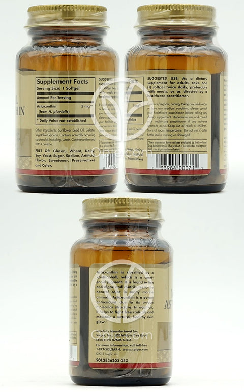솔가_ナチュラルアスタキサンチン 5mg、60ソフトジェル