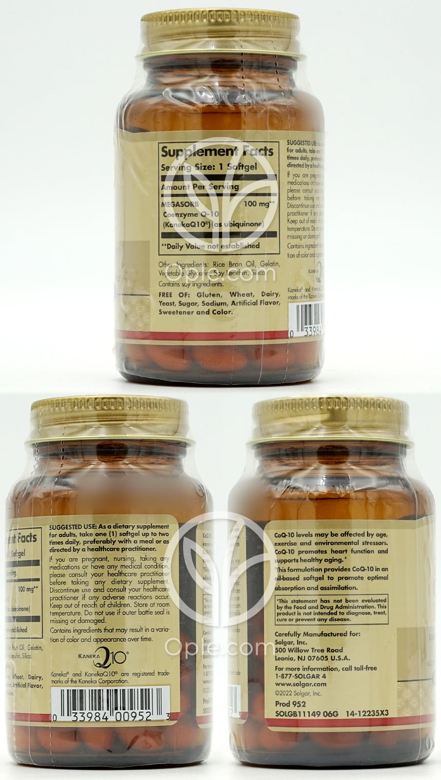 Solgar_メガソルブコエンザイムQ10 100mg、60ソフトジェル — 후면