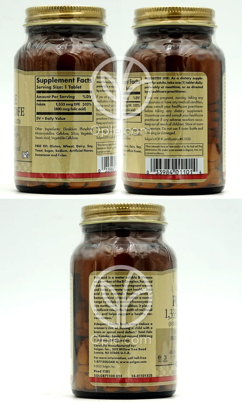 솔가_폴레이트 1333mcg DFE (800mcg 엽산), 250타블렛