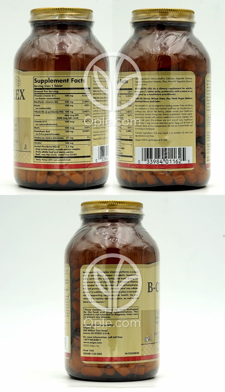 Solgar B-Complex 100、250錠 — 후면