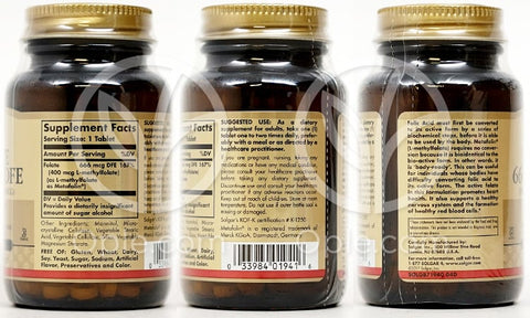 솔가_엽산 (메타폴린) 400mcg, 100타블렛