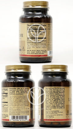 Solgar 葉酸 (メタフォリン) 800mcg、100錠