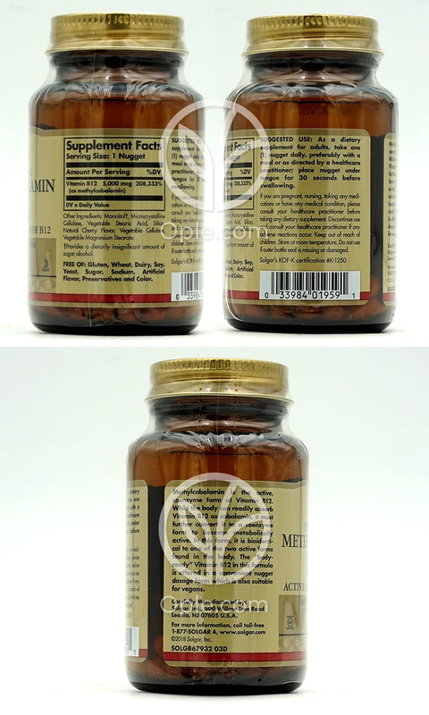 솔가_서브링구얼 메틸코발라민 (비타민 B12) 5000mg, 60 너겟