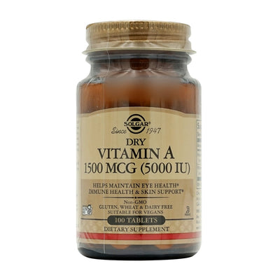 Solgar_ドライ ビタミンA 1500mcg (5000IU)、100タブレット
