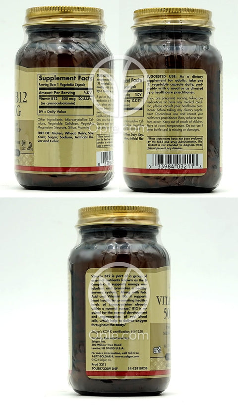 솔가_비타민 B12 500mcg, 250 베지캡슐