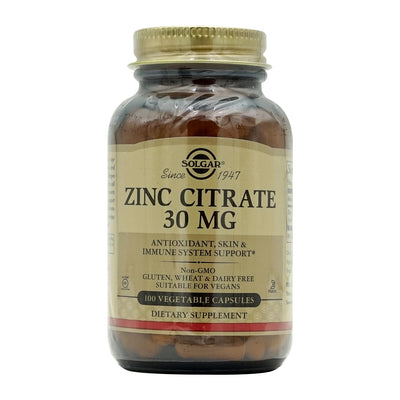 Solgar_亜鉛クエン酸 30mg、ベジタブルカプセル100粒