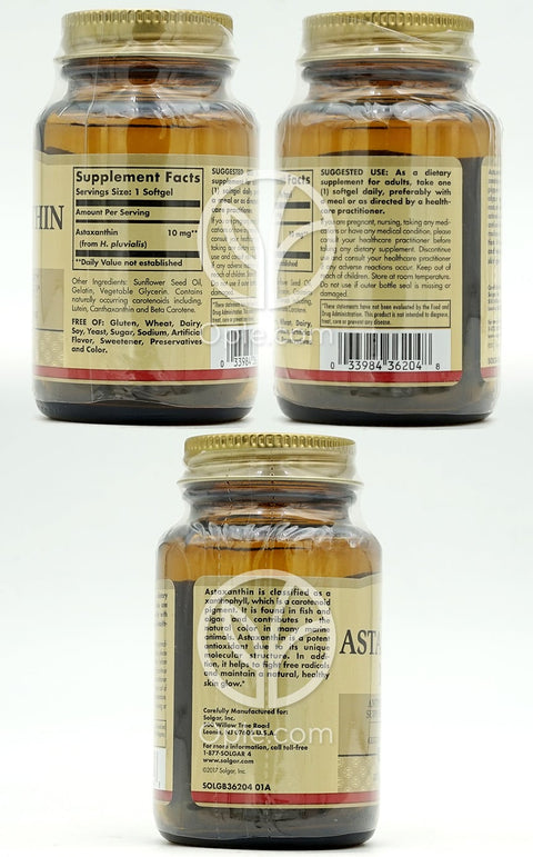 ソルガー_アスタキサンチン 10mg、30ソフトジェル