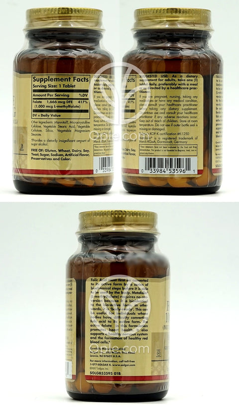 솔가_엽산 (메타폴린) 1000mcg, 120타블렛