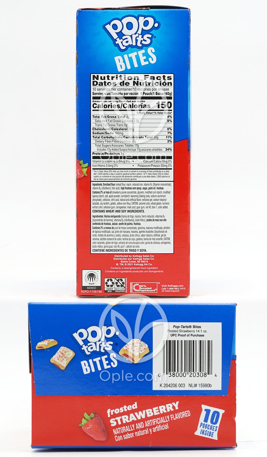 Pop Tarts Bites Frosted Strawberry,  10 Pouches — 후면