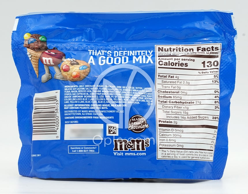 M&M'S プレッツェルチョコレートキャンディ シェアリングサイズ、209.8g — 후면