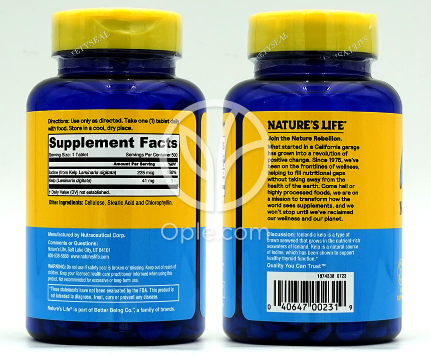 ネイチャーズライフ_アイランディックケルプ 41mg、500錠 — 후면