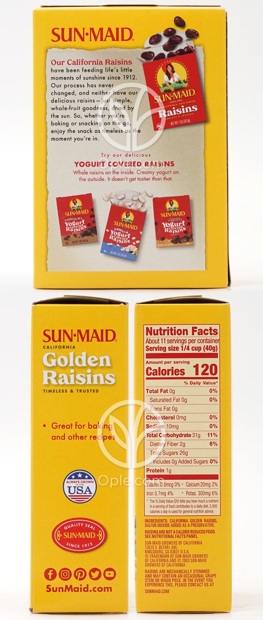 California Golden Raisins Timeless & Trusted,  15 oz — 후면