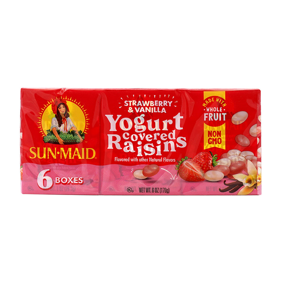 ヨーグルトグレーズドレーズン ストロベリー＆バニラ風味 1oz x 6箱