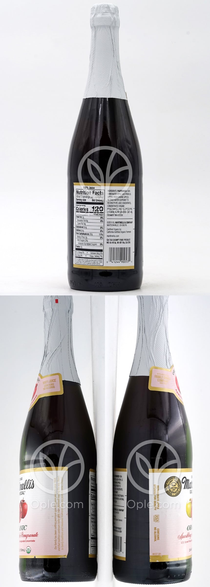 마르티넬리_골드 메달 오가닉 스파클링 사과 석류 750ml — 후면