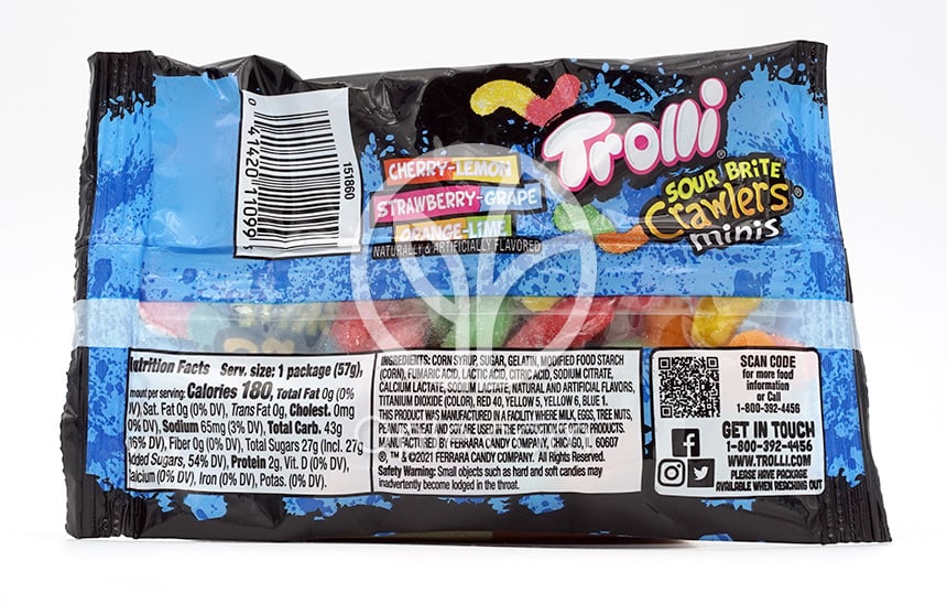 Sour Brite Crawlers Minis グミキャンディ、2オンス — 후면