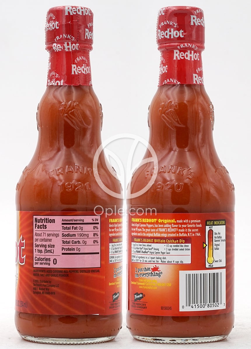 フランクズレッド ホットオリジナルカイエンペッパーソース、354ml — 후면