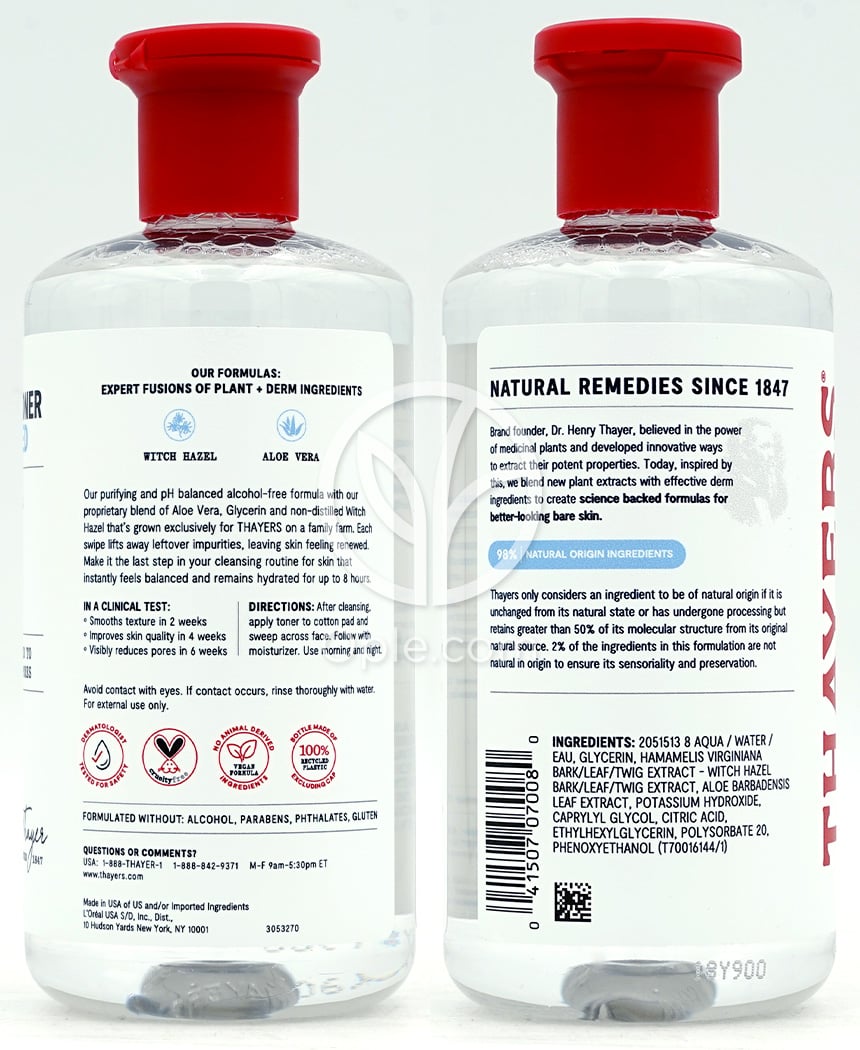 세이어스_페이셜 토너 무향 알코올 프리, 355ml — 후면