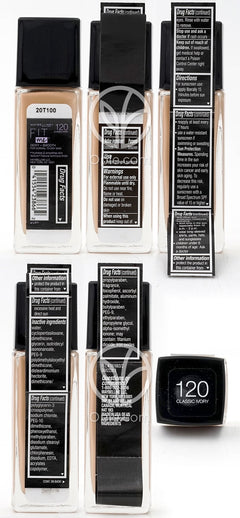 메이블린뉴욕_핏 미 듀이+스무스 파운데이션 120 클래식 아이보리 선스크린 SPF 18, 30ml